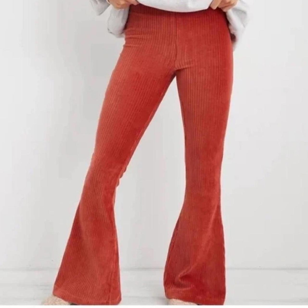 Rust Flare Corduroy Pants